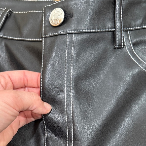 NWT STAUD Elliot Vegan Leather Straight-Leg Pants Sz 10 Black Fall Staple Timele - Picture 12 of 12